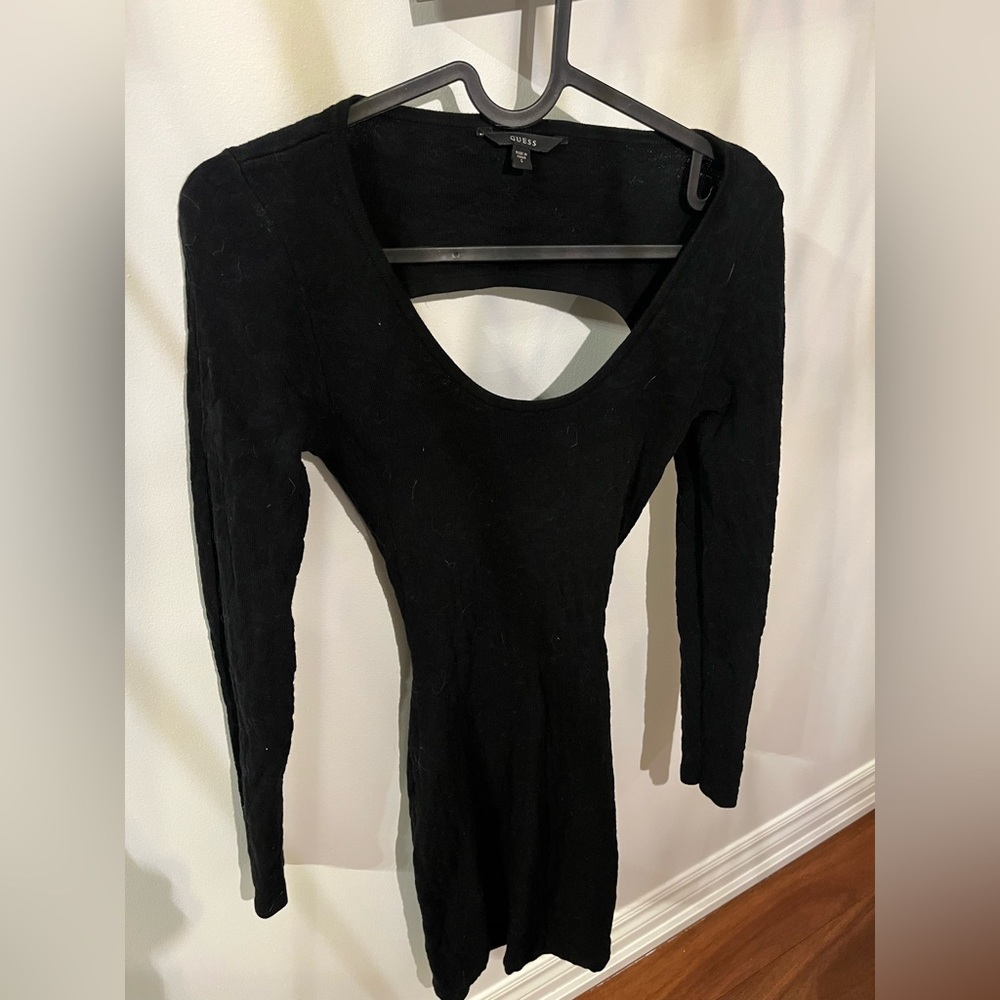 GUESS Long Sleeve Black Dress